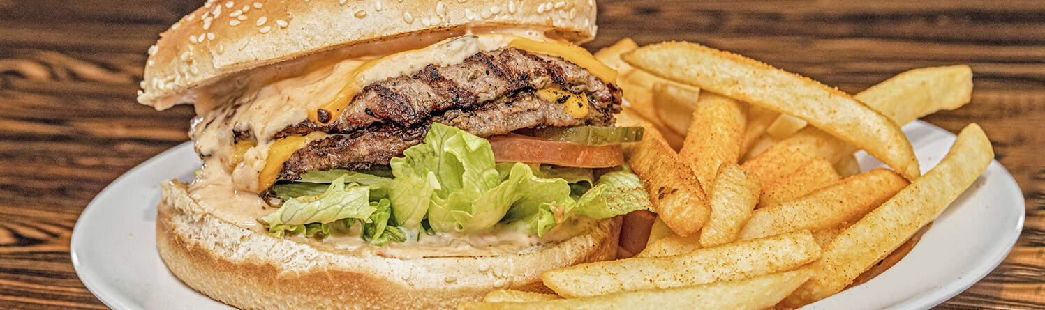 Image of a Double Cheeseburger with Fries